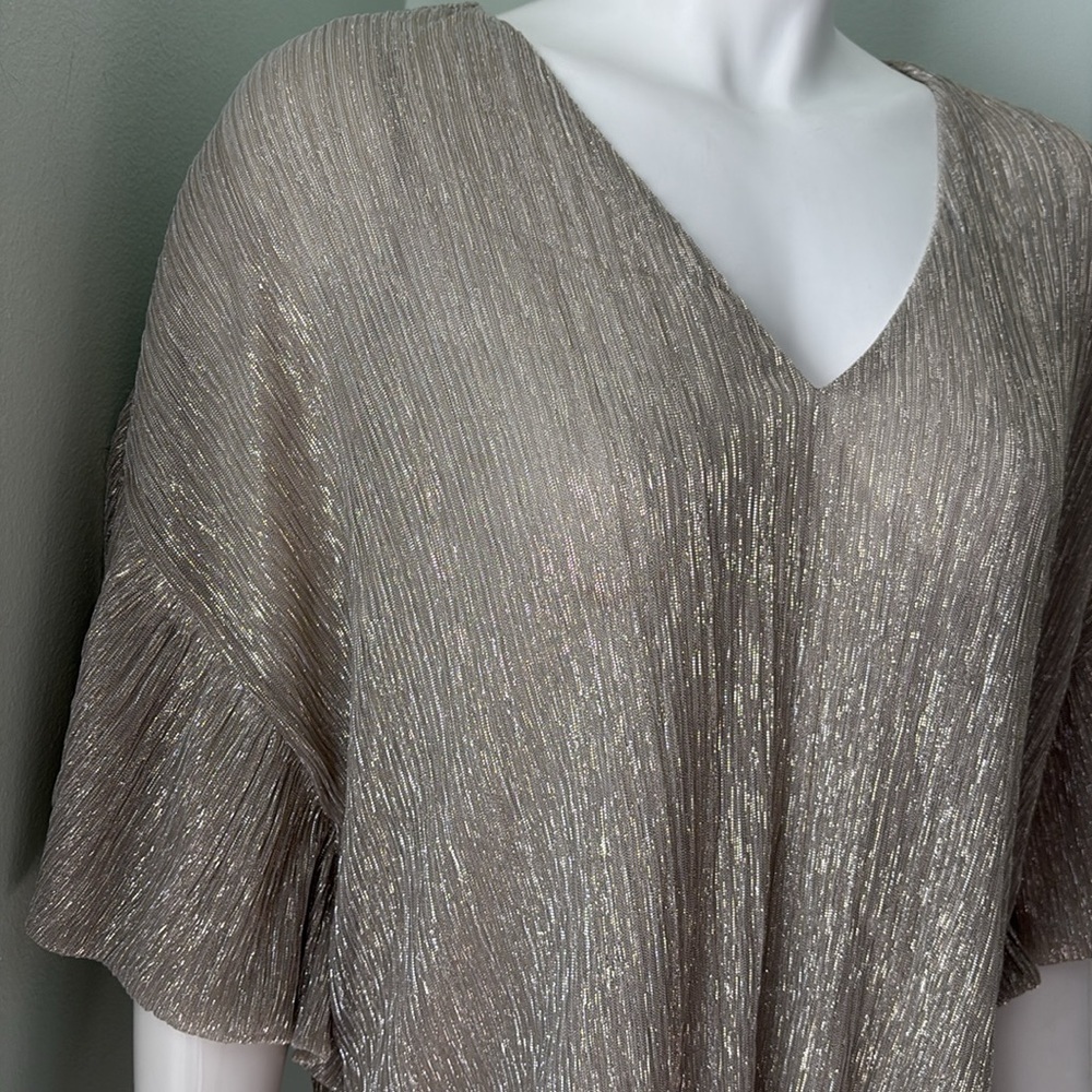 ANTHROPOLOGIE VANESSA VIRGINIA Metallic Silver Top Medium NEW - Picture 6 of 11